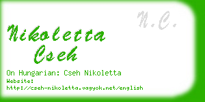 nikoletta cseh business card